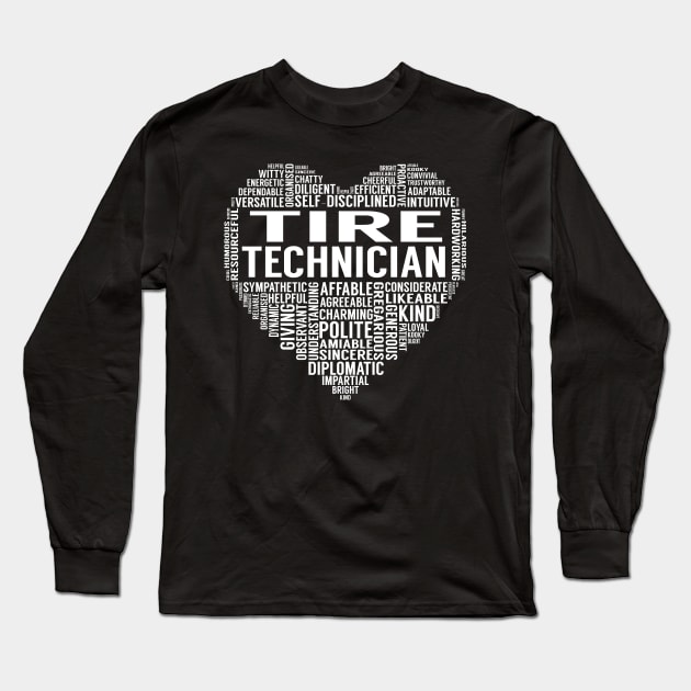Tire Technician Heart Long Sleeve T-Shirt by LotusTee